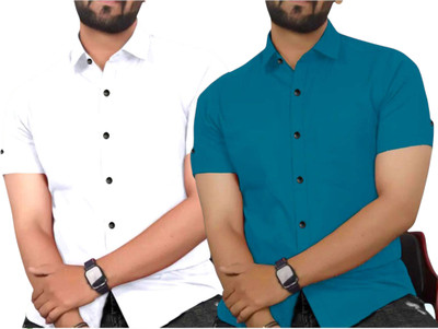 DHYAN ENTERPRISE Men Solid Casual Multicolor Shirt(Pack of 2)