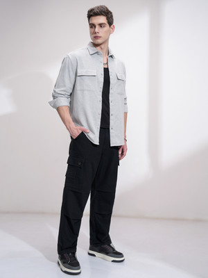 HIGHLANDER Men Solid Casual Grey Shirt