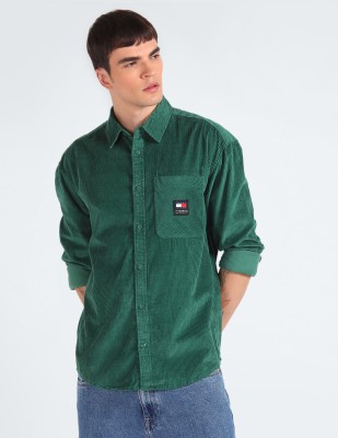 TOMMY HILFIGER Men Solid Casual Green Shirt