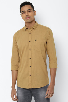 Allen Solly Men Solid Casual Khaki Shirt