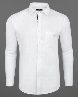 HOC Men Solid Casual White Shirt