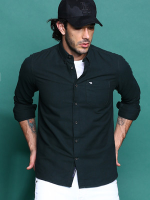 THE BEAR HOUSE Men Solid Casual Green Shirt