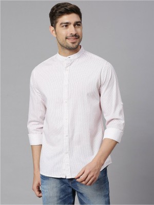 HERE&NOW Men Printed Casual White Shirt