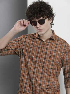 The Indian Garage Co. Men Checkered Casual Brown Shirt