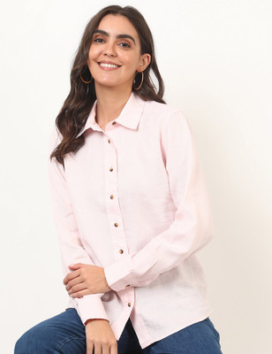 MARKS & SPENCER Women Solid Casual Pink Shirt
