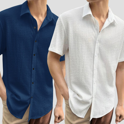 METRONAUT Men Solid Casual Multicolor Shirt(Pack of 2)