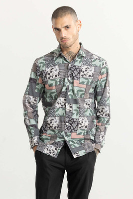 Snitch Men Printed Casual Multicolor Shirt
