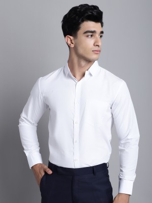 JAINISH Men Solid Formal White Shirt