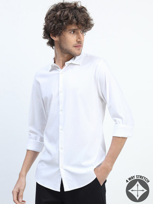 HIGHLANDER Men Solid Casual White Shirt