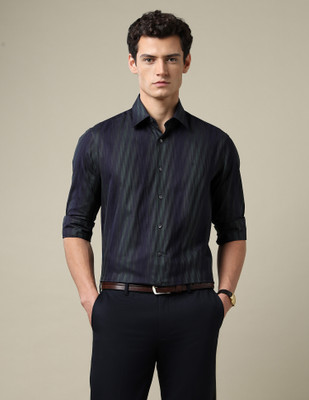 ARROW Men Self Design Formal Dark Blue Shirt