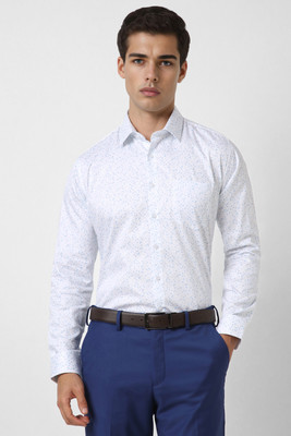 VAN HEUSEN Men Printed Formal Blue Shirt