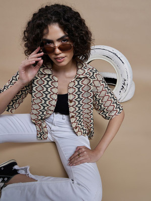 CORSICA Women Self Design Casual Multicolor Shirt