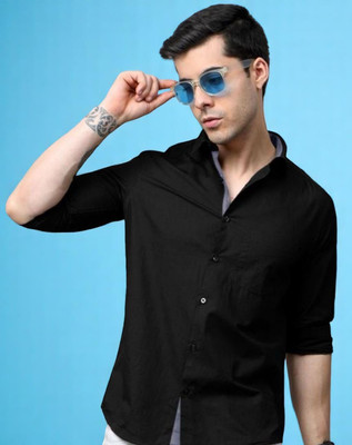 LAXMI TRENDING Men Solid Casual Black Shirt