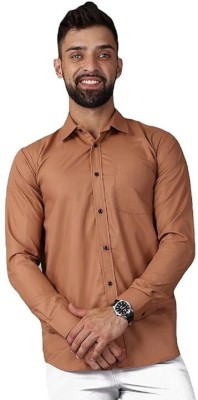 GuptaTraders Men Solid Casual Brown Shirt