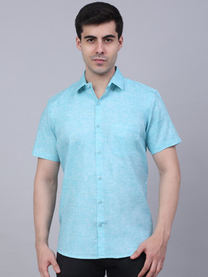 JAINISH Men Self Design Casual Light Blue Shirt