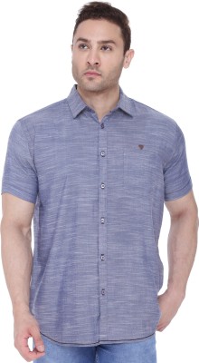 KUONS AVENUE Men Solid Casual Blue Shirt