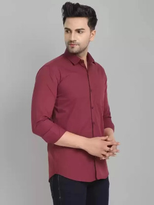 Manav Creation Men Solid Formal Maroon Shirt