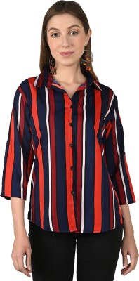 SNIFFY Women Striped Casual Multicolor Shirt