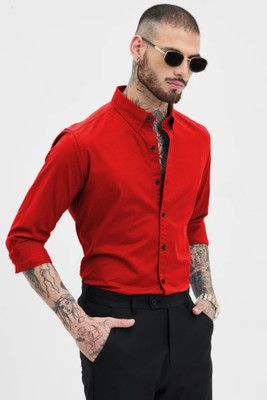 METRONAUT Men Solid Casual Red Shirt