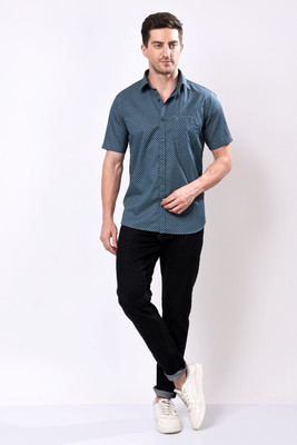 Stylox Men Printed Casual Green Shirt