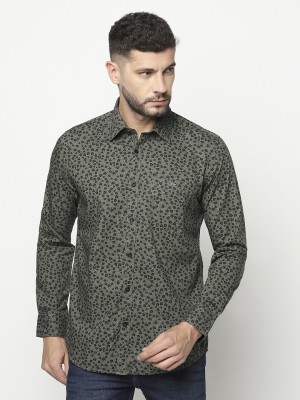 CRIMSOUNE CLUB Men Printed Casual Green Shirt