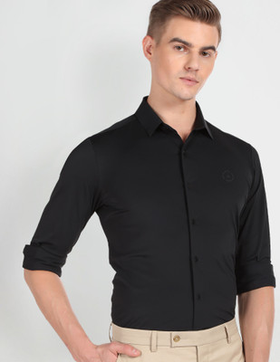 Arrow Newyork Men Solid Formal Black Shirt
