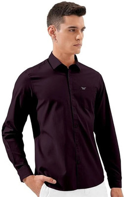STELLALIFE Trend Men Solid Casual Maroon Shirt