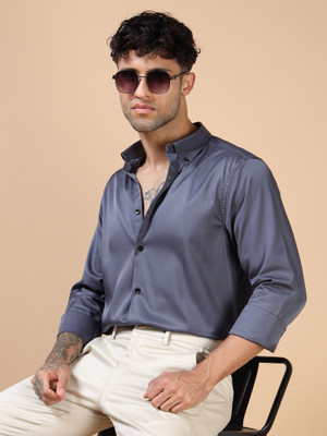 GORYLA Men Solid Casual Maroon Shirt