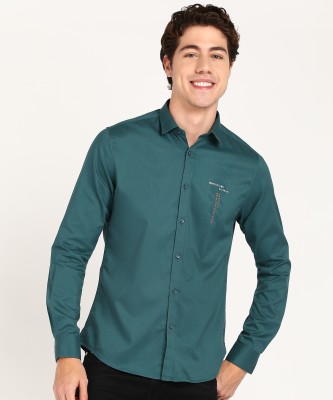 KILLER Men Solid Casual Green Shirt