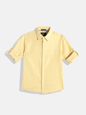 INDIAN TERRAIN Boys Solid Casual Yellow Shirt