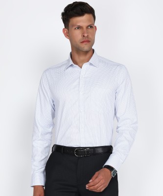 PARK AVENUE Men Checkered Formal Blue, White Shirt