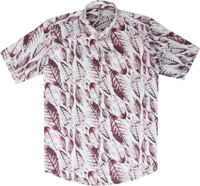 Cay Boys Printed Casual Maroon Shirt
