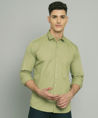 STUDIO NEXX Men Solid Casual Light Green Shirt