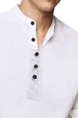 StellLIFEsTYLE Men Solid Casual Cream Shirt