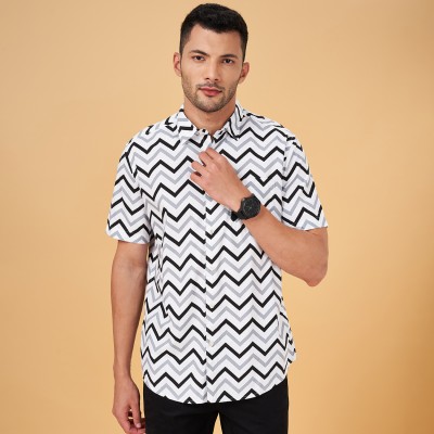 Byford by Pantaloons Men Printed Casual White, Black, Grey Shirt