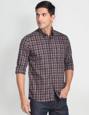 Arrow Sport Men Checkered Casual Brown, Maroon, White Shirt