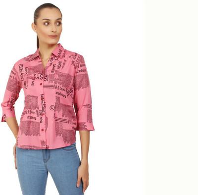 Laxmi sports Women Printed Casual Orange Shirt