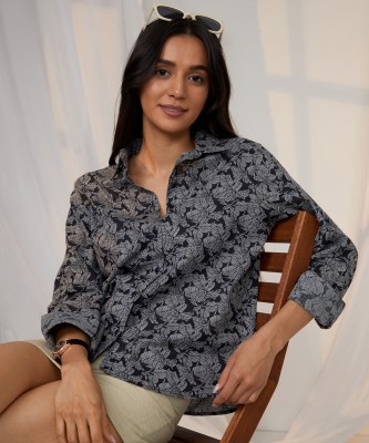 Pinacolada Women Checkered Casual Grey Shirt