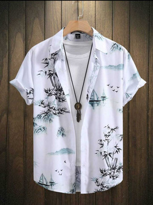 Sunrise fashion hub Men Dyed/Ombre Casual White Shirt