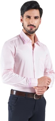 LOUIS STITCH Men Solid Formal Pink Shirt