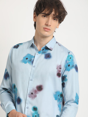 THE BEAR HOUSE Men Printed Casual Blue Shirt