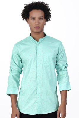 french crown Men Printed Casual Light Blue Shirt