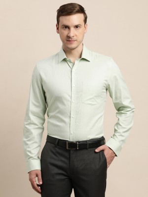 TURTLE Men Self Design Formal Green Shirt