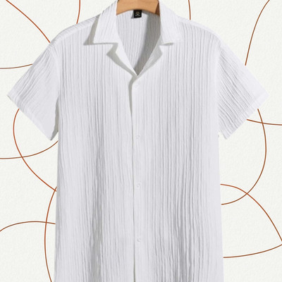 A FUBAR Men Self Design Formal Gold Shirt