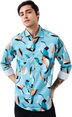 Spykar Men Printed Casual Blue Shirt