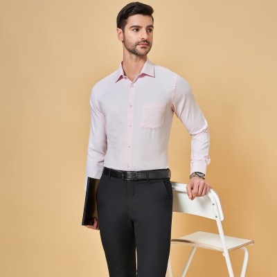 Byford by Pantaloons Men Solid Formal Pink Shirt