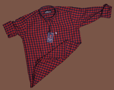 Gudiya Trend Men Checkered Casual Pink, Blue Shirt