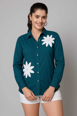 SHEHZADI ONLINE Women Embroidered Casual Yellow Shirt