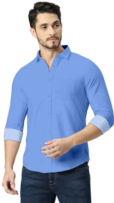 SAADIWALA Men Solid Formal Light Blue Shirt