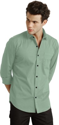 Bad Boyz Club Men Solid Casual Light Green Shirt